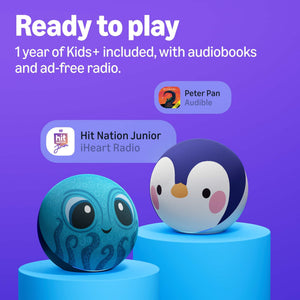 Amazon - Kids Echo Dot (newest model), kid-tuned Alexa, 1 year of Kids+ included, parental controls, sleep support - Octopus