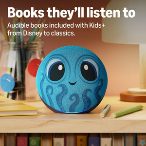 Amazon - Kids Echo Dot (newest model), kid-tuned Alexa, 1 year of Kids+ included, parental controls, sleep support - Octopus