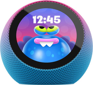 Amazon - Kids Echo Time, kid-tuned Alexa, customizable clock face, with 1 year of Kids+, parental controls, sleep support - Galactic Grape