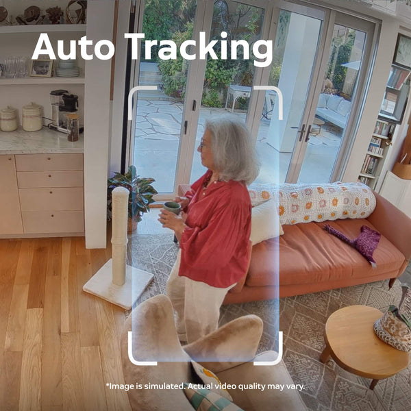 Ring - Pan-Tilt Indoor Cam 2K, Plug-In, 360° Coverage, Auto Tracking, Retinal 2K Video, 6x Zoom, home or business security - White