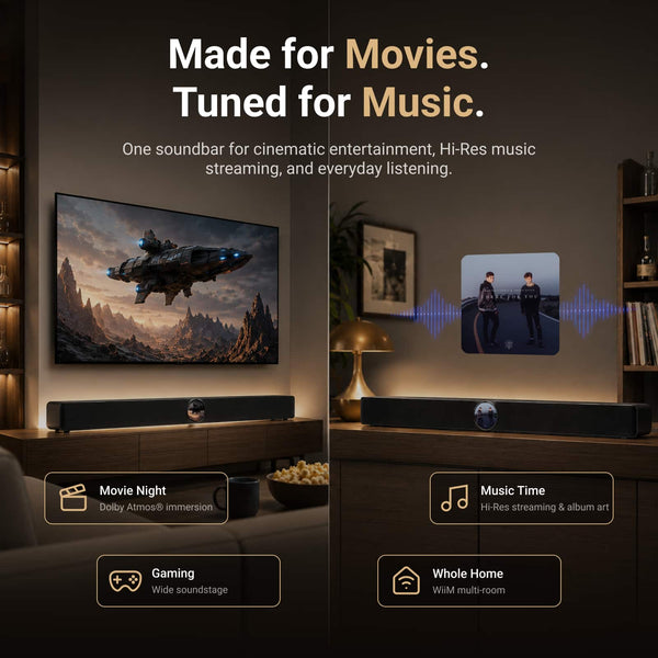 WiiM - 3.0.2 Channel Smart Soundbar with Dolby Atmos - Glossy Black