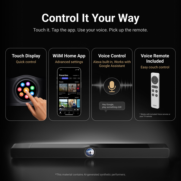 WiiM - 3.0.2 Channel Smart Soundbar with Dolby Atmos - Glossy Black