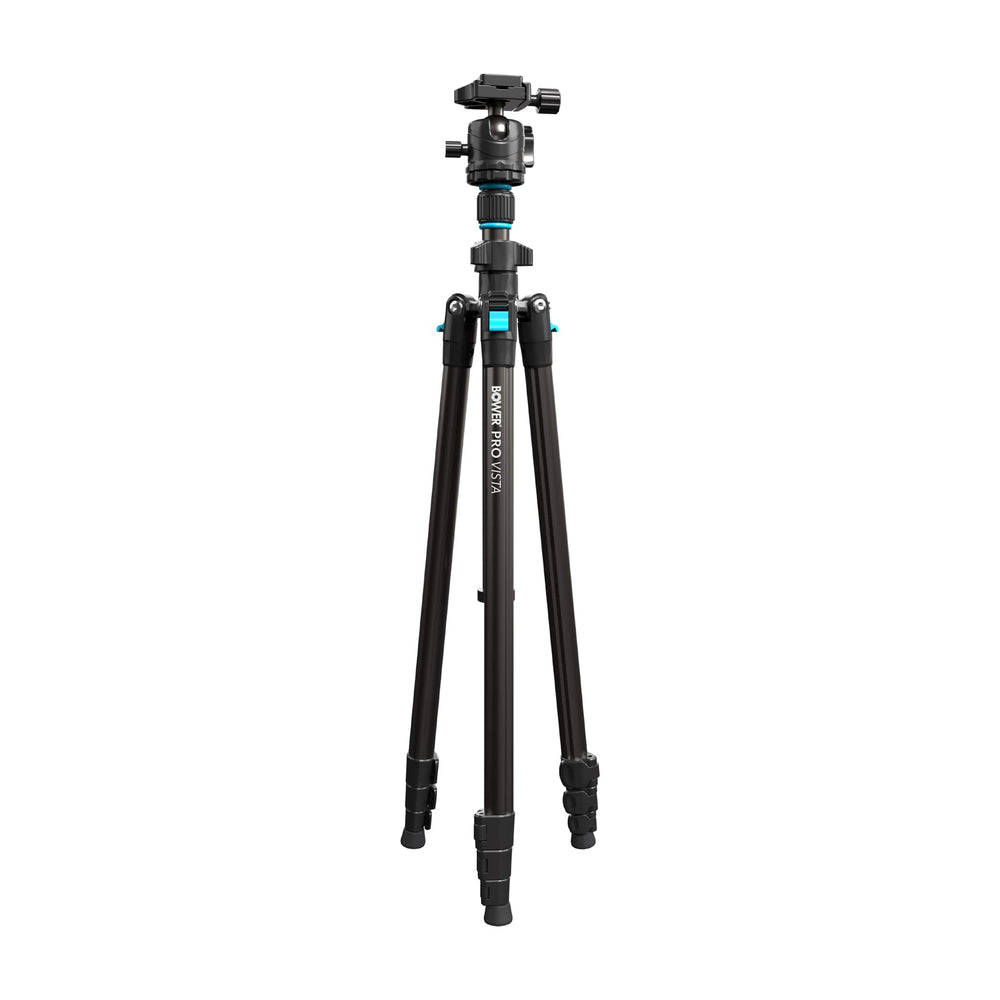 Bower - High Performance Pro Vista 65" Aluminum Tripod Compatible with DSLR’s & Mirrorless Cameras with 1/4-20 Mounting Thread