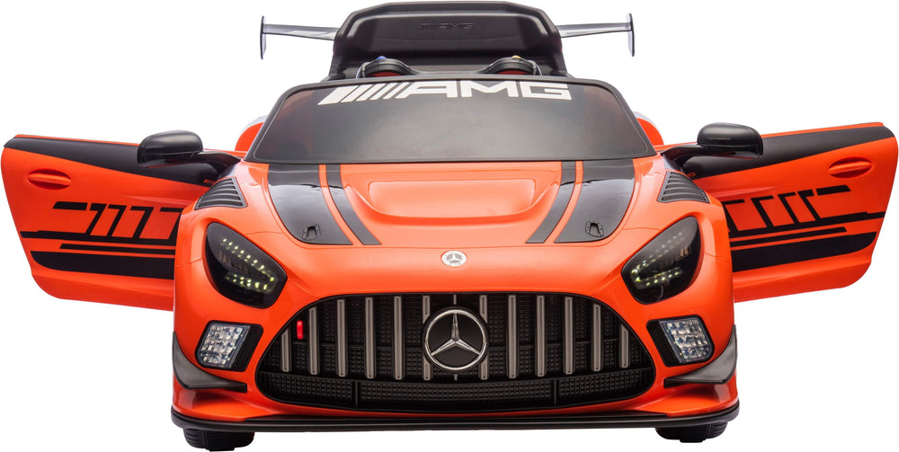 Hyper - Mercedes AMG GT3 12V Ride On - 3.5MPH Max Speed - Adult Remote Control - Front & Rear Lights - Horn - Safety Belt - Orange