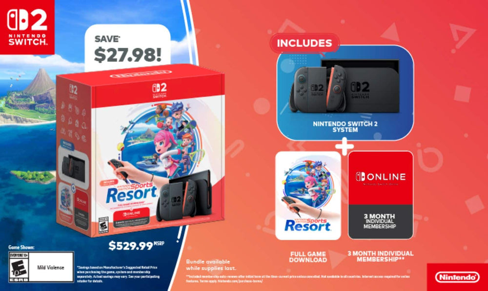 Switch 2 + Nintendo Switch Sports Resort Bundle