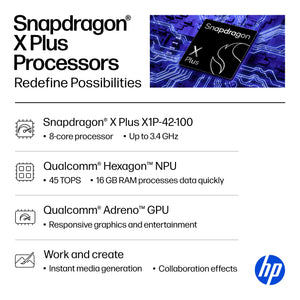 HP - OmniBook 5 - 16" 2K OLED Touch-Screen Laptop - Snapdragon X Plus (2024) - 16GB Memory - 1TB SSD - Copilot+ PC - Glacier Silver