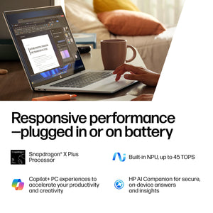 HP - OmniBook 5 - 16" 2K OLED Touch-Screen Laptop - Snapdragon X Plus (2024) - 16GB Memory - 1TB SSD - Copilot+ PC - Glacier Silver