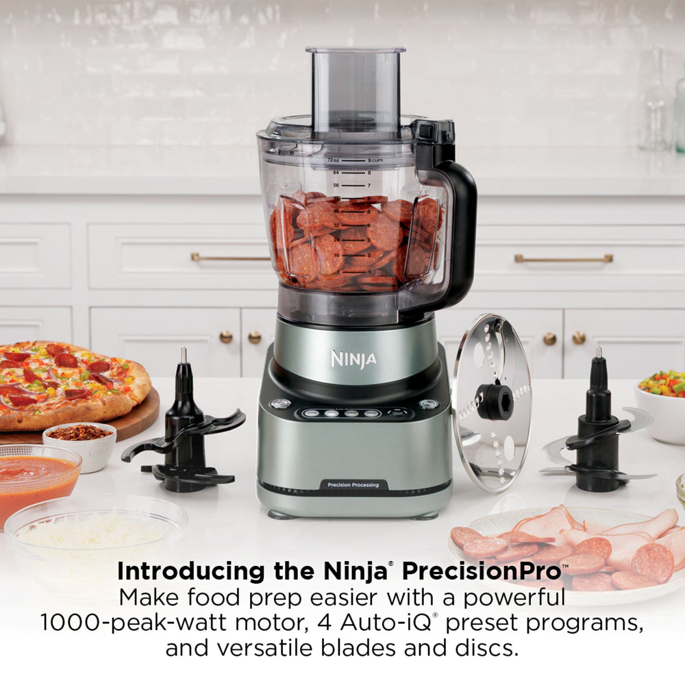 Ninja - PrecisionPro 9-Cup, 1000-Peak-Watt Food Processor for Chopping, Slicing, Shredding, Mixing - Silver