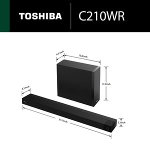 Toshiba - C210WR 2.1 Channel Soundbar with Wireless Subwoofer, Dolby Audio - Black