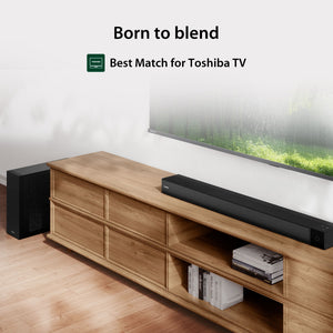 Toshiba - C210WR 2.1 Channel Soundbar with Wireless Subwoofer, Dolby Audio - Black
