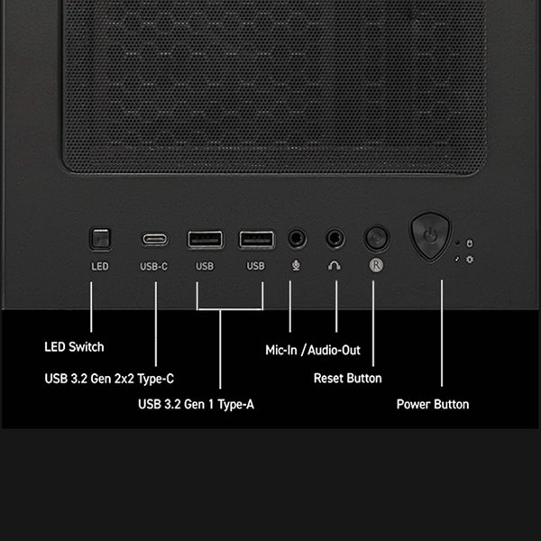 MSI - Codex R2 Gaming Desktop - Intel i5-14400F 2024 - 16GB Memory - NVIDIA GeForce RTX 5060 - 1TB SSD Storage - Black
