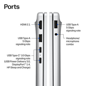 HP - OmniBook 3 - 14" 2K Touchscreen Laptop - Snapdragon X - 16GB Memory - 512GB SSD - Copilot+ PC - Glacier Silver