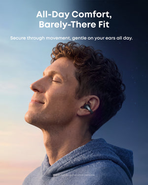 Anker - Soundcore AeroClip 2 Open-Ear Clip-On Earbuds - with Guinness World Records-Certified Call Quality - Black
