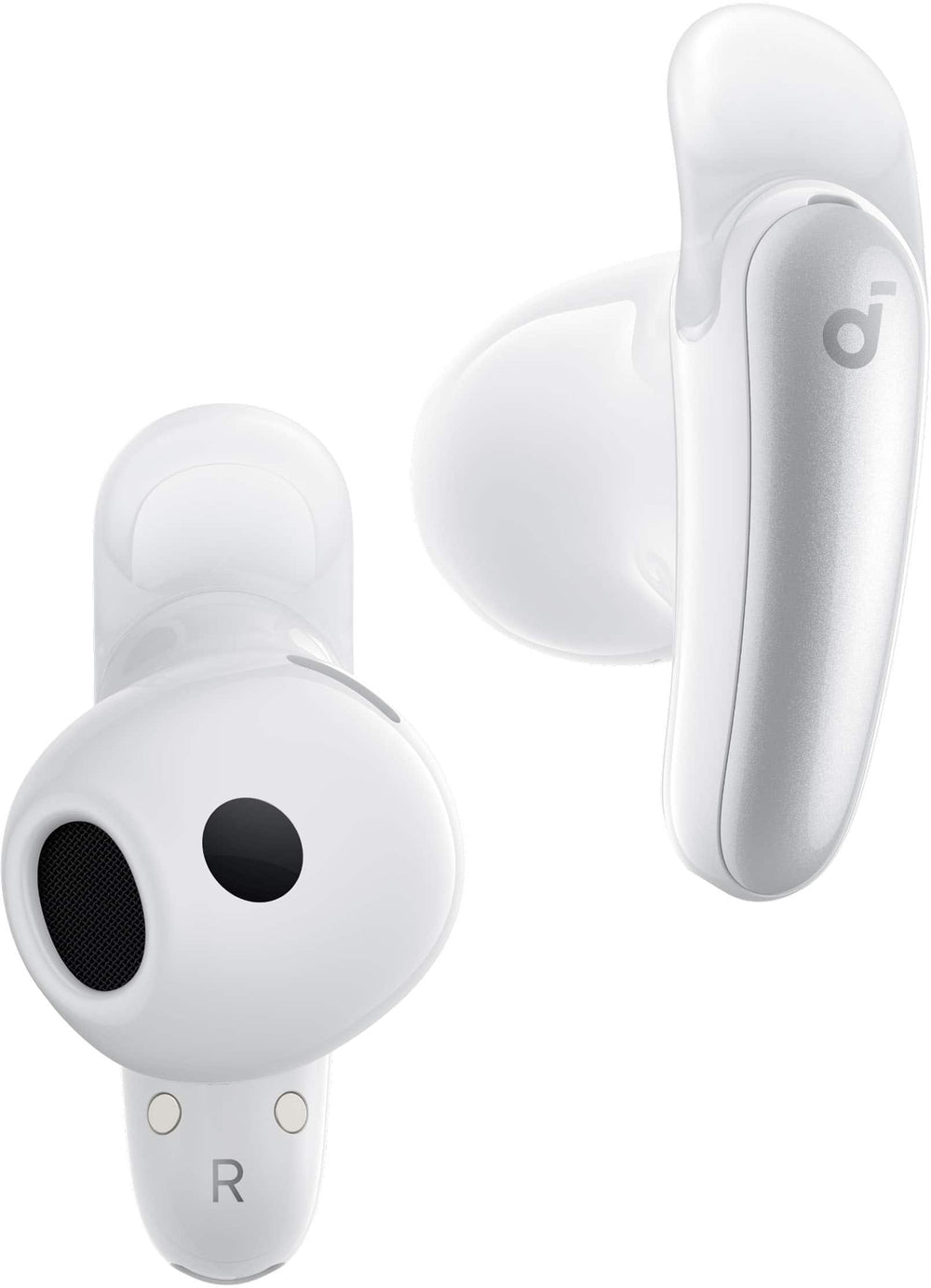 Soundcore - by Anker Liberty Buds Semi-In-Ear Adaptive Noise Cancelling Bluetooth Wireless Earbuds - White