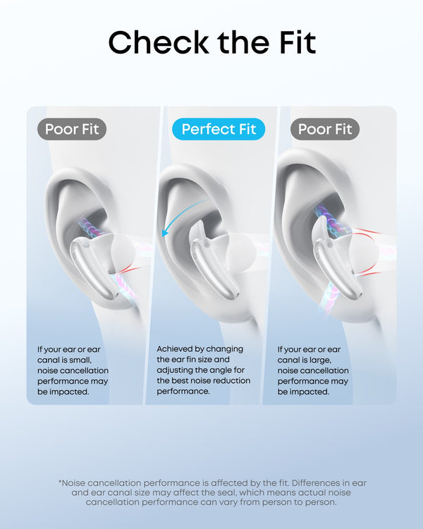 Soundcore - by Anker Liberty Buds Semi-In-Ear Adaptive Noise Cancelling Bluetooth Wireless Earbuds - White