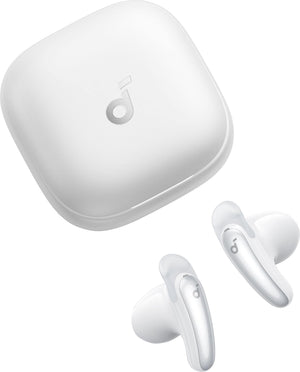 Soundcore - by Anker Liberty Buds Semi-In-Ear Adaptive Noise Cancelling Bluetooth Wireless Earbuds - White
