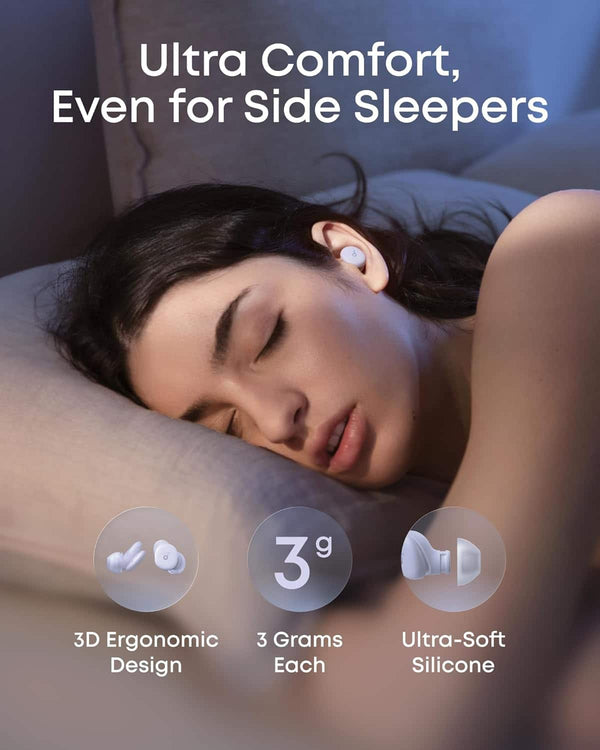 Soundcore - by Anker Sleep A30 Special Sleep Bluetooth In-Ear Earbuds Fall Asleep with Calm Soundscapes and Smart Noise Cancelling - Mist Lilac