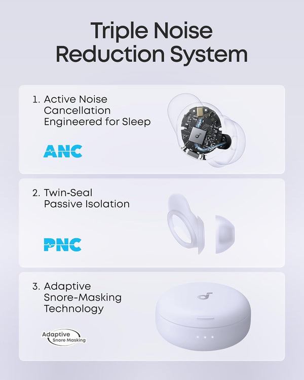 Soundcore - by Anker Sleep A30 Special Sleep Bluetooth In-Ear Earbuds Fall Asleep with Calm Soundscapes and Smart Noise Cancelling - Mist Lilac