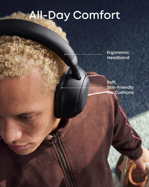 Anker - Soundcore Space 2 Wireless Bluetoth Noise Cancelling Over-the-Ear Headphones with 50H ANC Playtime and Comfort - Black