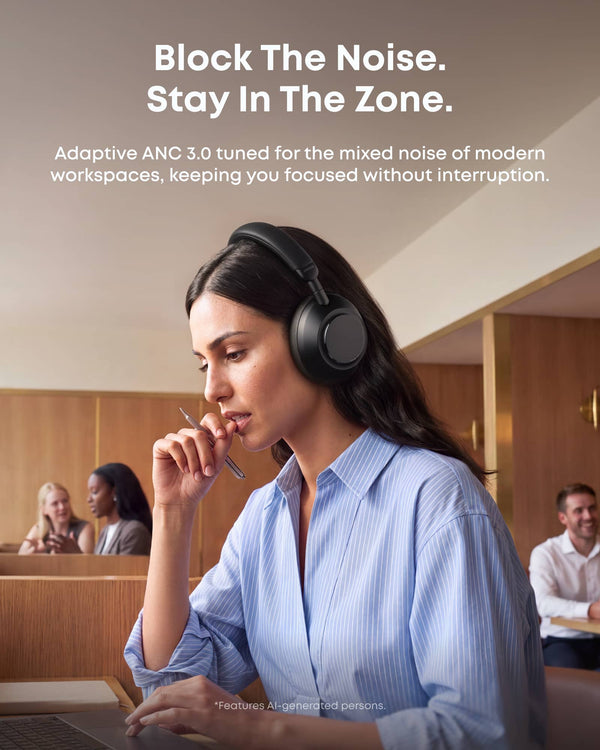 Anker - Soundcore Space 2 Pro Wireless Adaptive Noise Cancelling Over-the-Ear Headphones - Black