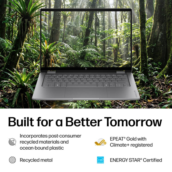 HP - OmniBook X Flip 2-in-1 - 14" 2K OLED Touchscreen Laptop - Intel Core Ultra 5 (2026) - 16GB Memory - 512GB SSD - Copilot+ - Meteor Silver