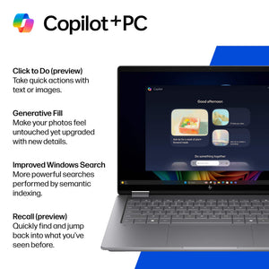 HP - OmniBook X Flip 2-in-1 - 14" 2K OLED Touchscreen Laptop - Intel Core Ultra 5 (2026) - 16GB Memory - 512GB SSD - Copilot+ - Meteor Silver
