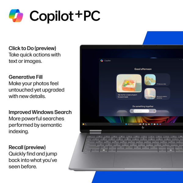 HP - OmniBook X Flip 2-in-1 - 14" 2K OLED Touchscreen Laptop - Intel Core Ultra 5 (2026) - 16GB Memory - 512GB SSD - Copilot+ - Meteor Silver