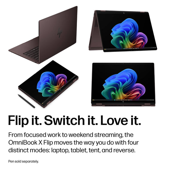 HP - OmniBook X Flip 2-in-1 - 14" 2K OLED Touchscreen Laptop - AMD Ryzen AI 5 430 (2026) - 16GB Memory - 512GB SSD - Copilot+ - Deep Espresso