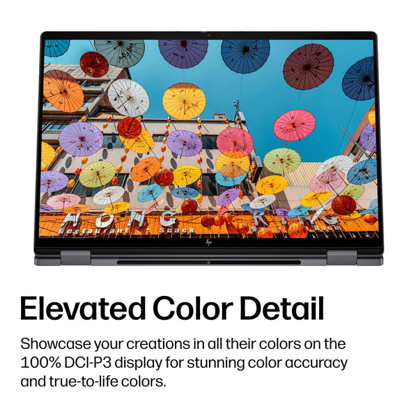 HP - OmniBook X Flip 2-in-1 - 16" 2K OLED Touchscreen Laptop - Intel Core Ultra 5 (2026) - 16GB Memory - 512GB SSD - Copilot+ - Eclipse Gray