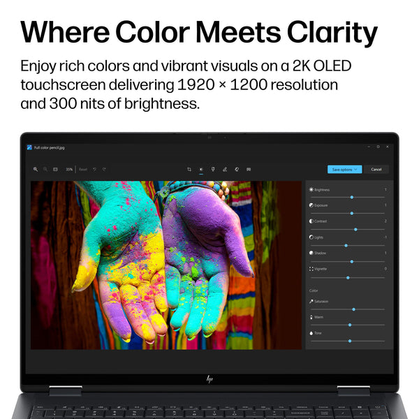 HP - OmniBook X Flip 2-in-1 - 16" 2K OLED Touchscreen Laptop - Intel Core Ultra 7 (2026) - 16GB Memory - 1TB SSD - Copilot+ - Eclipse Gray
