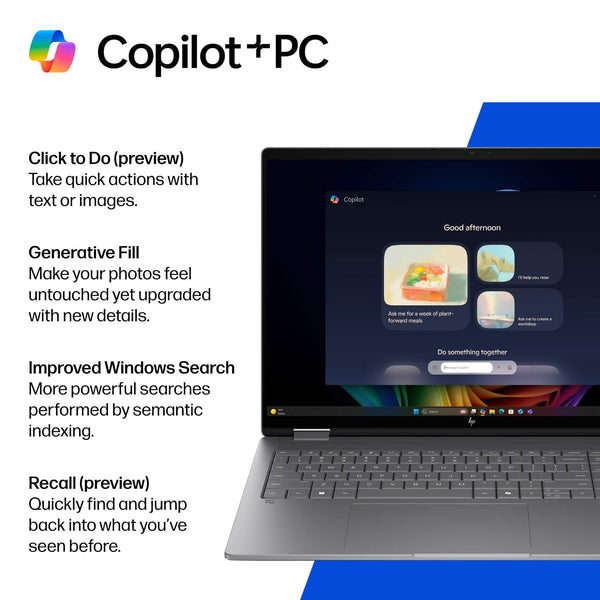 HP - OmniBook X Flip 2-in-1 - 16" 2K Touchscreen Laptop - AMD Ryzen AI 5 430 (2026) - 16GB Memory - 512GB SSD - Copilot+ PC - Meteor Silver