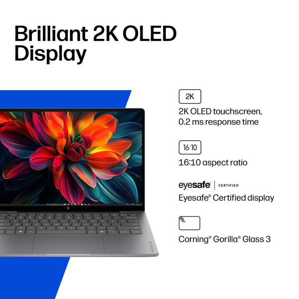HP - OmniBook X - 14" 2K OLED Touchscreen Laptop - Snapdragon X Plus (2025) - 16GB Memory - 512GB SSD - Copilot+ PC - Meteor Silver