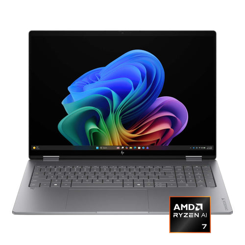 HP - OmniBook X Flip 2-in-1 - 16" 2K OLED Touchscreen Laptop - AMD Ryzen AI 7 445 (2026) - 16GB Memory - 1TB SSD - Copilot+ - Meteor Silver