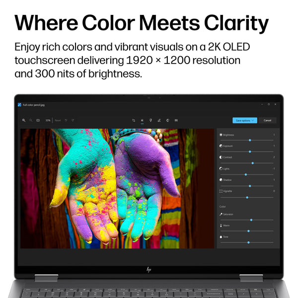 HP - OmniBook X Flip 2-in-1 - 16" 2K OLED Touchscreen Laptop - AMD Ryzen AI 7 445 (2026) - 16GB Memory - 1TB SSD - Copilot+ - Meteor Silver