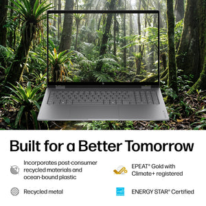 HP - OmniBook X Flip 2-in-1 - 16" 2K OLED Touchscreen Laptop - AMD Ryzen AI 7 445 (2026) - 16GB Memory - 1TB SSD - Copilot+ - Meteor Silver