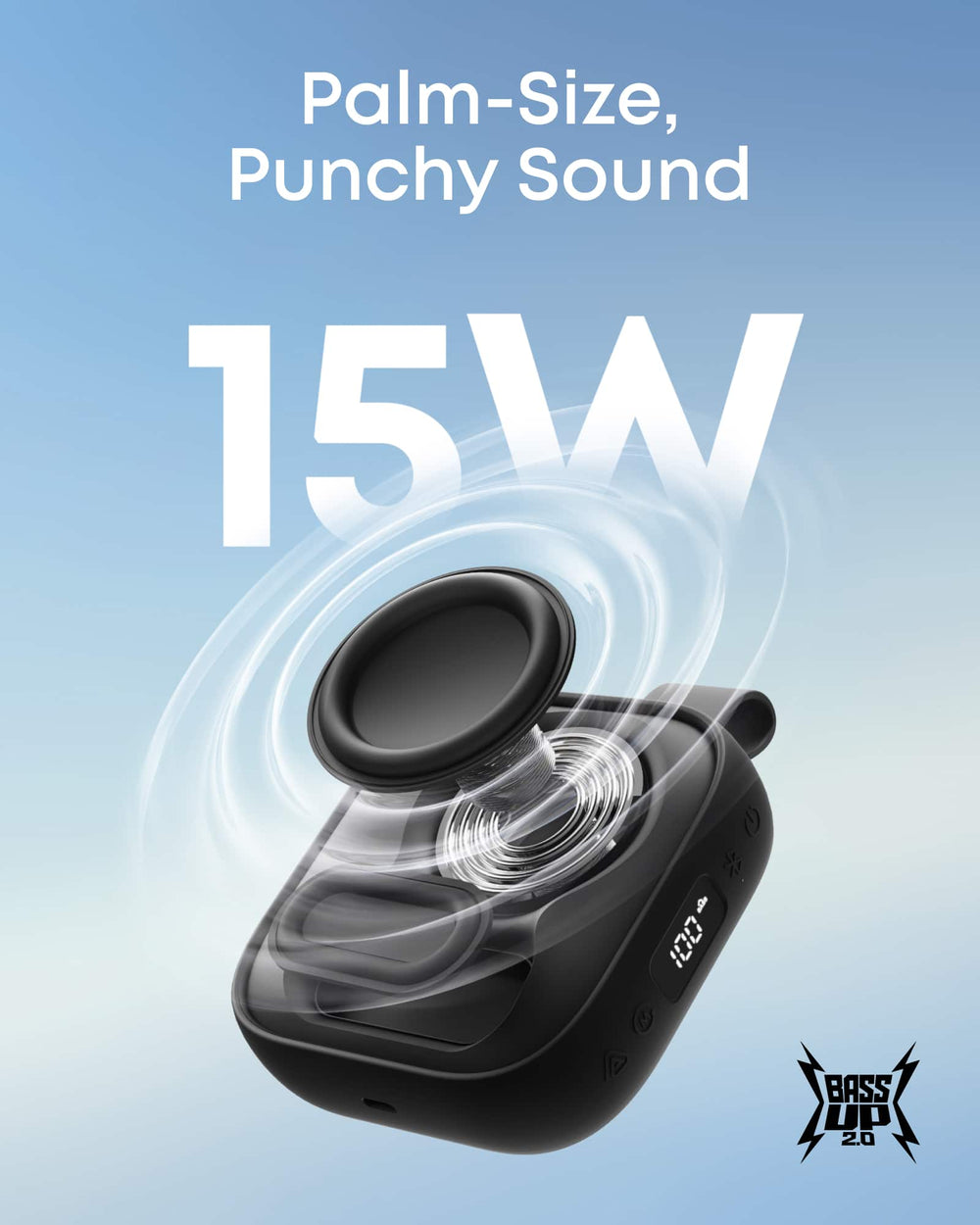 Soundcore - by Anker Boom Go 3i IP68 Waterproof 15W Bluetooth 6.0 Speaker, 24H Playtime, BassUp 2.0, Emergency Power Bank - Black