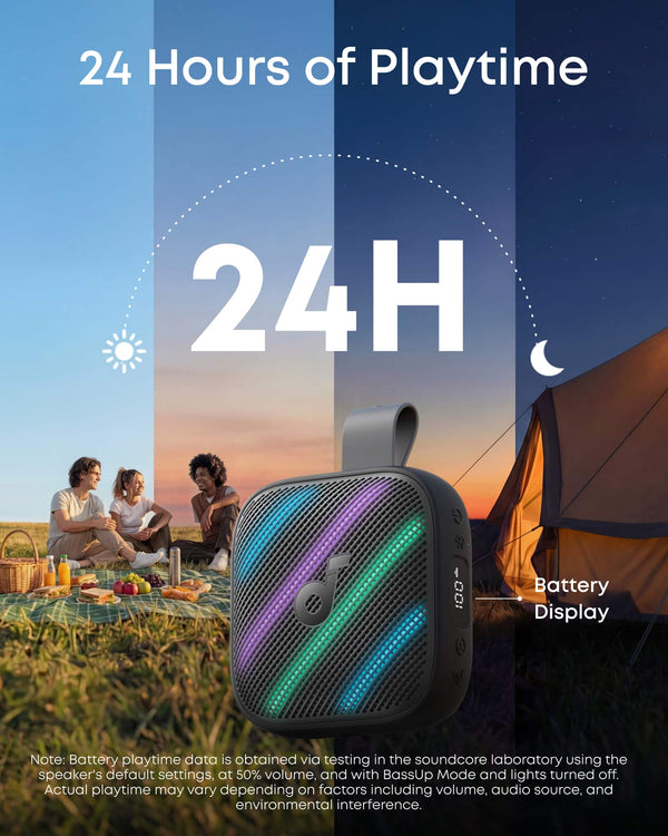 Soundcore - by Anker Boom Go 3i IP68 Waterproof 15W Bluetooth 6.0 Speaker, 24H Playtime, BassUp 2.0, Emergency Power Bank - Black