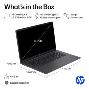 HP - OmniBook 3 17.3" Full HD Laptop - Intel Core Ultra 7 (2025) - 16GB Memory - 512GB SSD - Mica Silver