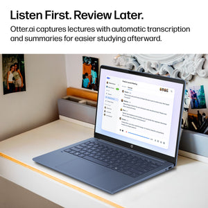 HP - OmniBook 3 - 14" 2K OLED Laptop - Snapdragon X - 16GB Memory - 256GB SSD - Copilot+ PC - Starlit Blue