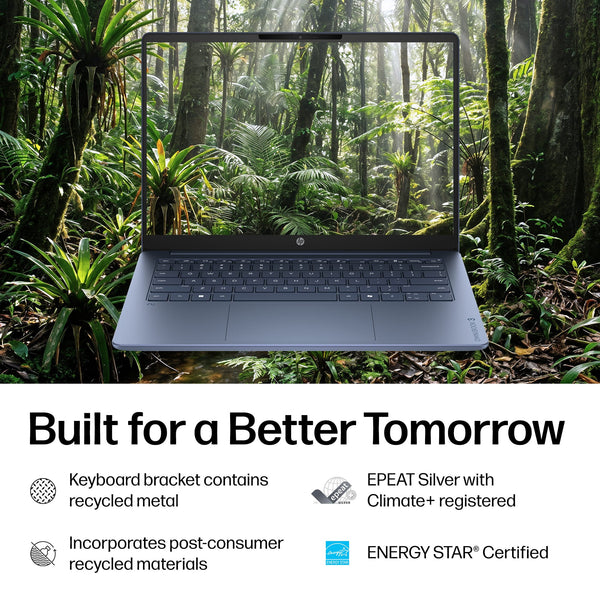 HP - OmniBook 3 - 14" 2K OLED Laptop - Snapdragon X - 16GB Memory - 256GB SSD - Copilot+ PC - Starlit Blue