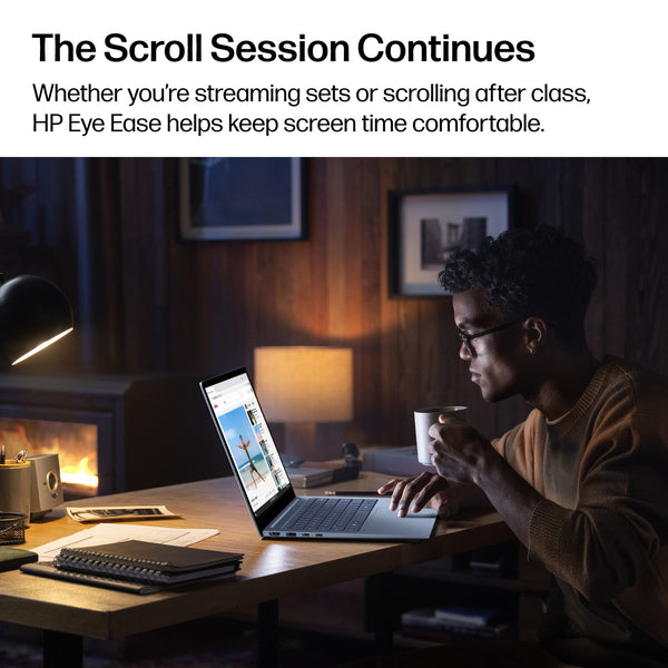HP - OmniBook 3 - 14" 2K OLED Laptop - Snapdragon X - 16GB Memory - 256GB SSD - Copilot+ PC - Starlit Blue