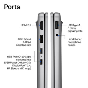 HP - OmniBook 3 - 14" 2K OLED Laptop - Snapdragon X - 16GB Memory - 256GB SSD - Copilot+ PC - Nouvelle Silver