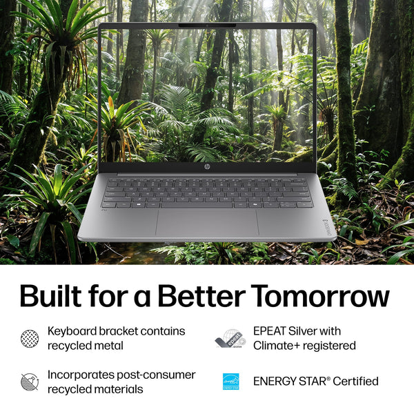 HP - OmniBook 3 - 14" 2K OLED Laptop - Snapdragon X - 16GB Memory - 256GB SSD - Copilot+ PC - Nouvelle Silver