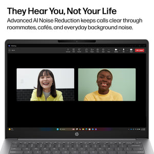 HP - OmniBook 3 - 14" 2K OLED Laptop - Snapdragon X - 16GB Memory - 256GB SSD - Copilot+ PC - Nouvelle Silver
