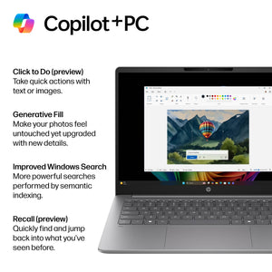 HP - OmniBook 3 - 14" 2K OLED Laptop - Snapdragon X (8-Core CPU) - 16GB Memory - 512GB SSD - Copilot+ - 41+ Hrs Battery Life¹ - Nouvelle Silver