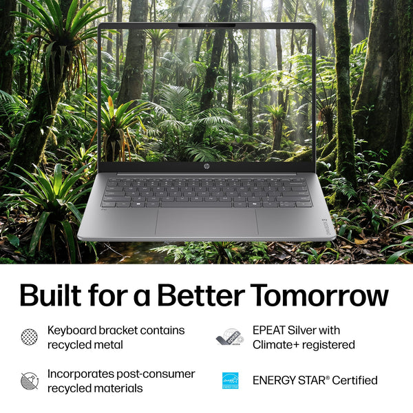 HP - OmniBook 3 - 14" 2K OLED Laptop - Snapdragon X (8-Core CPU) - 16GB Memory - 512GB SSD - Copilot+ - 41+ Hrs Battery Life¹ - Nouvelle Silver