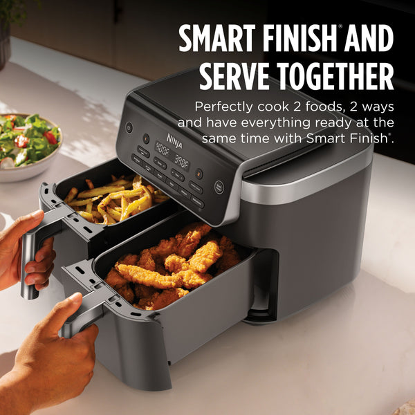 Ninja - DualZone 6-in-1 8-QT Dual Air Fryer - Black