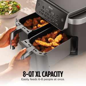 Ninja - DualZone 6-in-1 8-QT Dual Air Fryer - Black