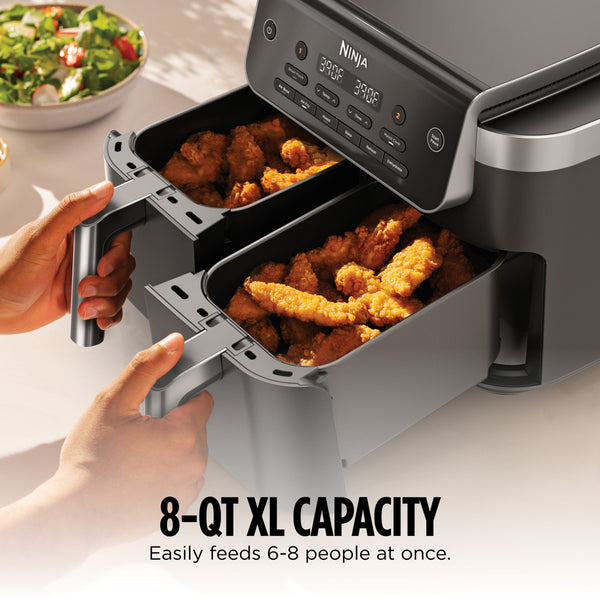 Ninja - DualZone 6-in-1 8-QT Dual Air Fryer - Black