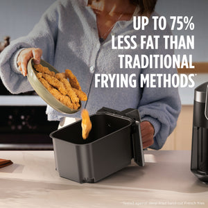 Ninja - DualZone 6-in-1 8-QT Dual Air Fryer - Black